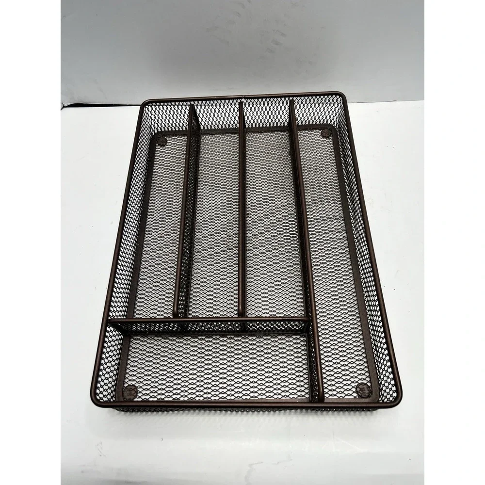 Tray for Drawer, Flatware Organizer,‎ Metal Drawer Bronze Color, Metal 5-Comp